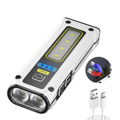 Mini Multifunction Portable Powerful Waterproof LED COB Flashlights Torches Type-C Rechargeable With Magnet