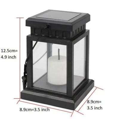 Solar Hanging Candle Lantern Waterproof Outdoor Umbrella Light Vintage Clip Lamp for Garden Teahouse Pathway Lawn Yard Lounge