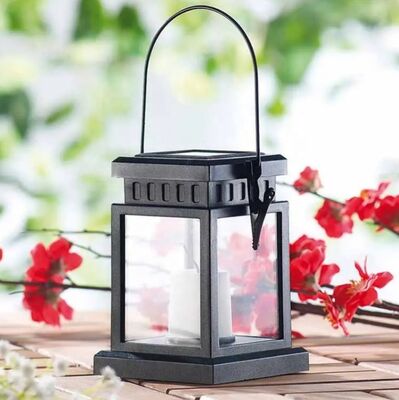 Solar Hanging Candle Lantern Waterproof Outdoor Umbrella Light Vintage Clip Lamp for Garden Teahouse Pathway Lawn Yard Lounge
