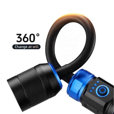 Cross-border Magnetic Working Lamp, Multi-angle Bend, Car Inspection Lamp, USB Charging, White Laser Zoom Flashlight
