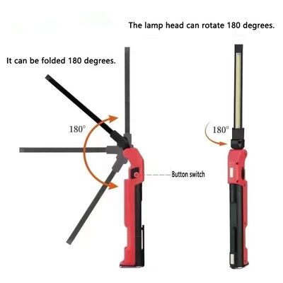 Strong Light COB Charging Work Lamp Foldable Multi-function Portable Emergency Car Repair Work Inspection Lamp