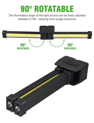USB Rechargeable Magnetic 7th Gear Dimming Gym Lamp for Posing Handheld COB Work Light With 180 Degree Folding