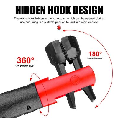 LED Magnetic Tape Double Hook Foldable Rotating Work Lamp Outdoor COB Flashlight Charging Long-lasting Emergency Light