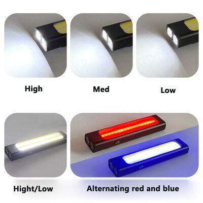 Factory Direct Sale Rechargeable Lithium Battery Strong Magnetic COB Flashlight Car Inspection Car Lamp Rectangular Work Lamp