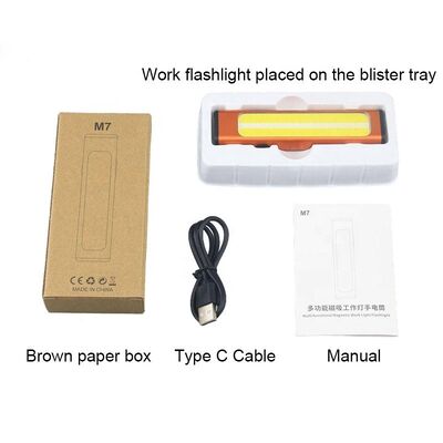 Factory Direct Sale Rechargeable Lithium Battery Strong Magnetic COB Flashlight Car Inspection Car Lamp Rectangular Work Lamp