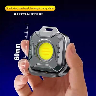 New 360 Degree Rotating 4 Color Temperature Mini COB Led Rechargeable Keychain Work Light with Strong Magnet