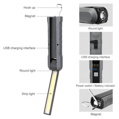 Hot Selling Car Repair LED Work Light USB Charging Strong Magnetic Emergency Light Folding Repair Light