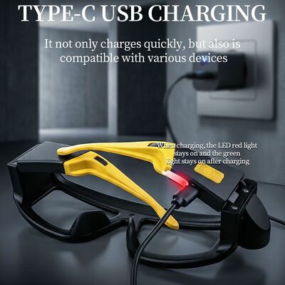 Multifunctional Glasses Light USB Charging Warning Compact Portable Hanging Ear Headlight Outdoor Hiking Lighting Headlight