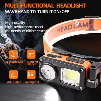 New Product LED Strong Head Lamp USB Charging Multi-function Outdoor Head Lamp Night Run Head Lamp COB Head Lamp
