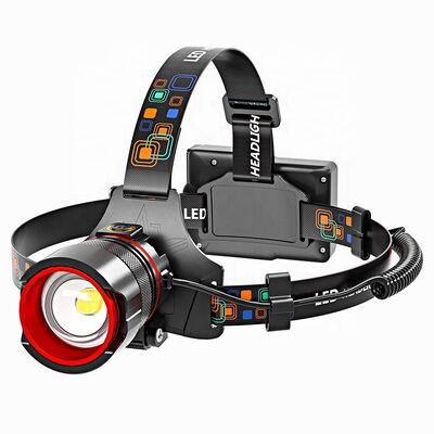 Cross-border Charging Outdoor Night Fishing Camping Hiking Emergency Lamp Induction Stretching Zoom Warning Strong Head Lamp