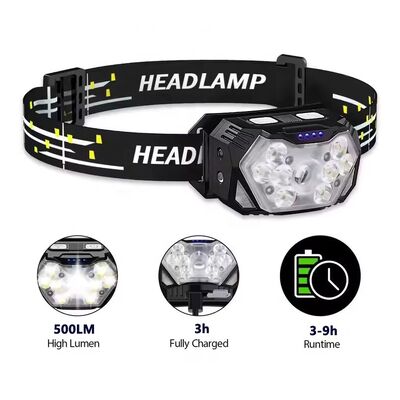 Manufacturer Wholesales New Induction Headlights With Strong Light LED for Outdoor Cycling, Flood Warning Running Headlights