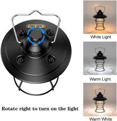 Cross-border New European and American Retro Camping Camping Lamp LED Hand-held Lantern Outdoor Atmosphere Emergency Tent Lamp