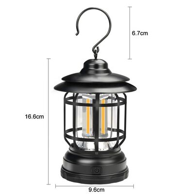 2024 Hot Selling Outdoor Camping Tent Lamp Multifunctional Retro Hanging Horse Lamp Cob Emergency Dry Battery Portable Lamp