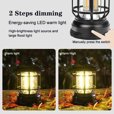 2024 Hot Selling Outdoor Camping Tent Lamp Multifunctional Retro Hanging Horse Lamp Cob Emergency Dry Battery Portable Lamp