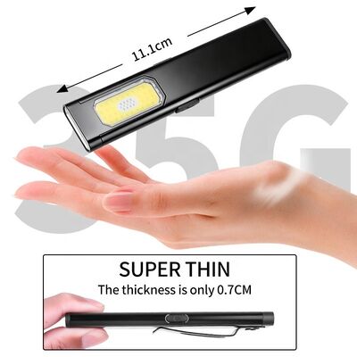 Mini COB Portable Outdoor Type-C Rechargeable LED Flashlight Magnetic Work Pocket Flashlight