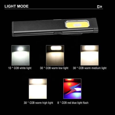 Mini COB Portable Outdoor Type-C Rechargeable LED Flashlight Magnetic Work Pocket Flashlight