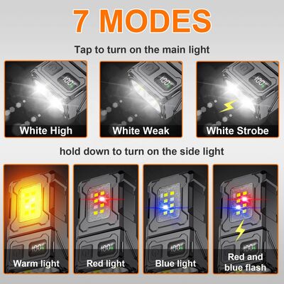 High Power ABS Lamp Body IP65 Grade COB Working Lamp Magnetic Lamp Clip USB Rechargeable Outdoor Flashlight LED Flashlight