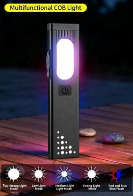 Cross-border Magnetic COB Ultra-thin Portable Pen Holder EDC Outdoor Mini LED Auto Repair Emergency Work Lamp Flashlight