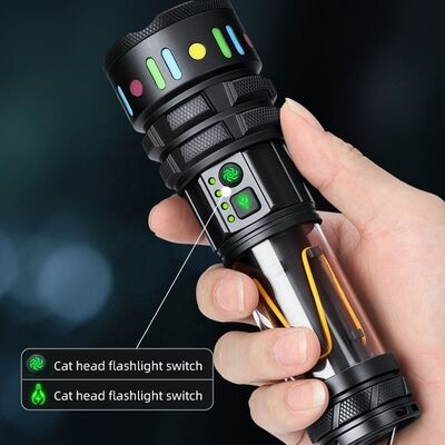 Cross-border New Outdoor Long-range Zoom White Laser Strong Light Flashlight Rechargeable Multi-function Camping Lamp Flashlight