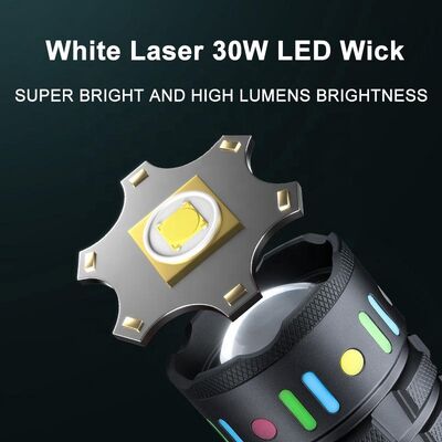 Cross-border New Outdoor Long-range Zoom White Laser Strong Light Flashlight Rechargeable Multi-function Camping Lamp Flashlight