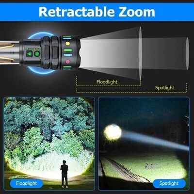 Cross-border New Outdoor Long-range Zoom White Laser Strong Light Flashlight Rechargeable Multi-function Camping Lamp Flashlight