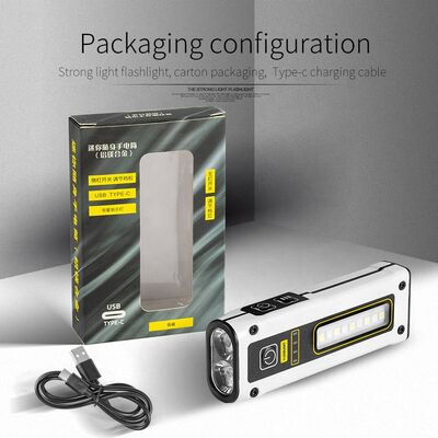 Mini Multifunction Portable Powerful Waterproof LED COB Flashlights Torches Type-C Rechargeable With Magnet