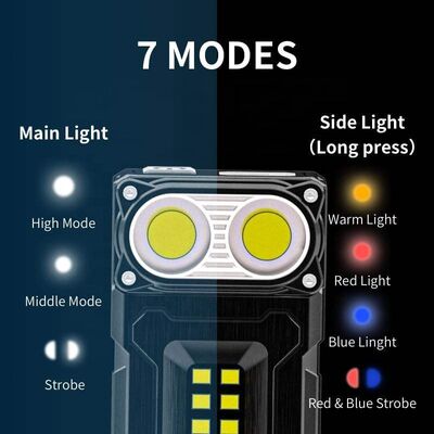 Cross-border New Mini Flashlight Self-defense Alarm Outdoor Charging Windproof Lighter Multi-source Keychain Light