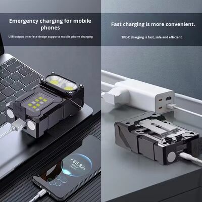 Cross-border New Mini Flashlight Self-defense Alarm Outdoor Charging Windproof Lighter Multi-source Keychain Light