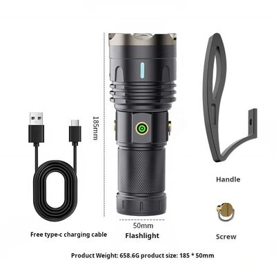 Outdoor Strong Light Far-reaching LED Searchlight Charging Ultra-long-lasting Lighting Aluminum Alloy Hand-held Flashlight
