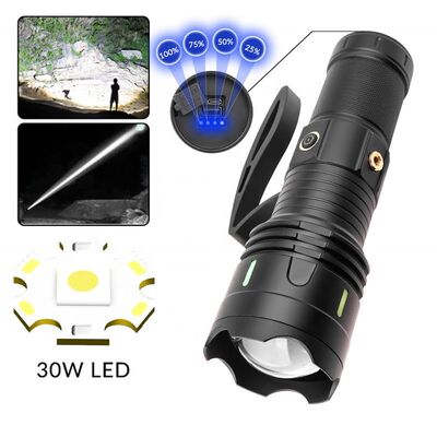 Outdoor Strong Light Far-reaching LED Searchlight Charging Ultra-long-lasting Lighting Aluminum Alloy Hand-held Flashlight