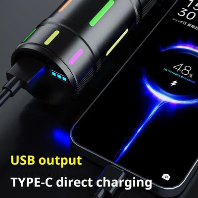 Large Capacity Rechargeable Battery Extendable and Adjustable Light Tube Floodlight Spotlight Power Bank Flashlight