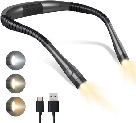 New Model Led Neck Lamp White and Yellow Dual Light Type-C Charging Outdoor Portable Student Work Night Run Reading Lamp