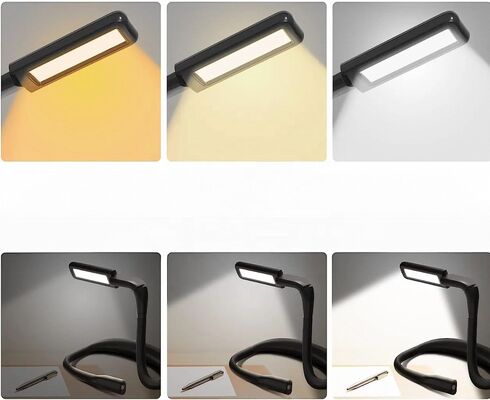 Factory Direct Sales Night Reading LED Lighting Desk Lamp USB Charging Three Color Folding Double Head Hanging Neck Reading Lamp